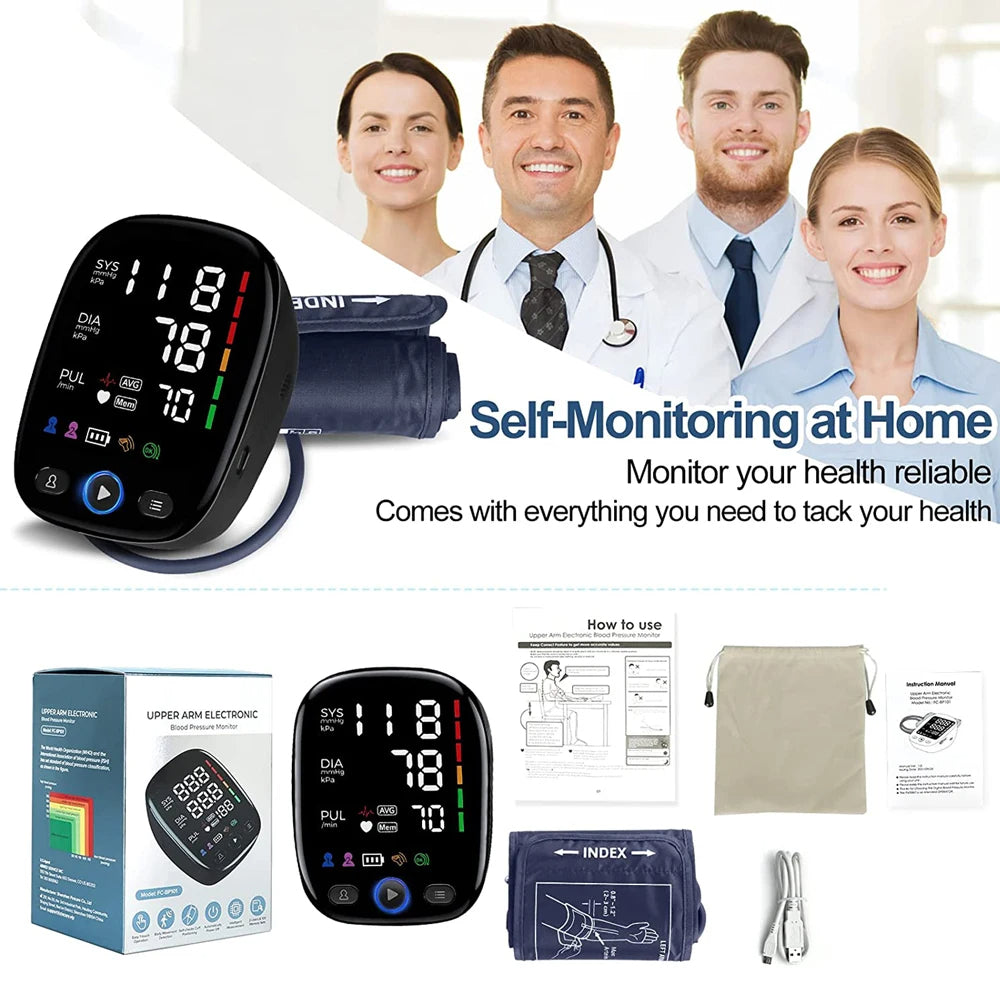 Digital Blood Pressure Monitor Upper Arm Automatic BP Cuff Machine