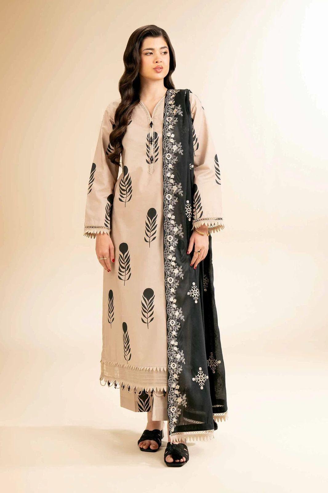 3 Pcs Women's Unstitched Printed Suit