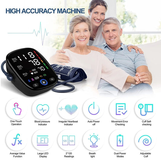 Digital Blood Pressure Monitor Upper Arm Automatic BP Cuff Machine