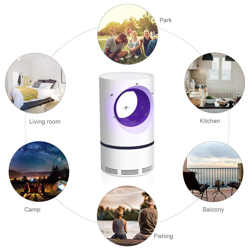 Electric Mosquito Trap Blue Light Mosquito Killer Lamp with USB Power Suction Fan