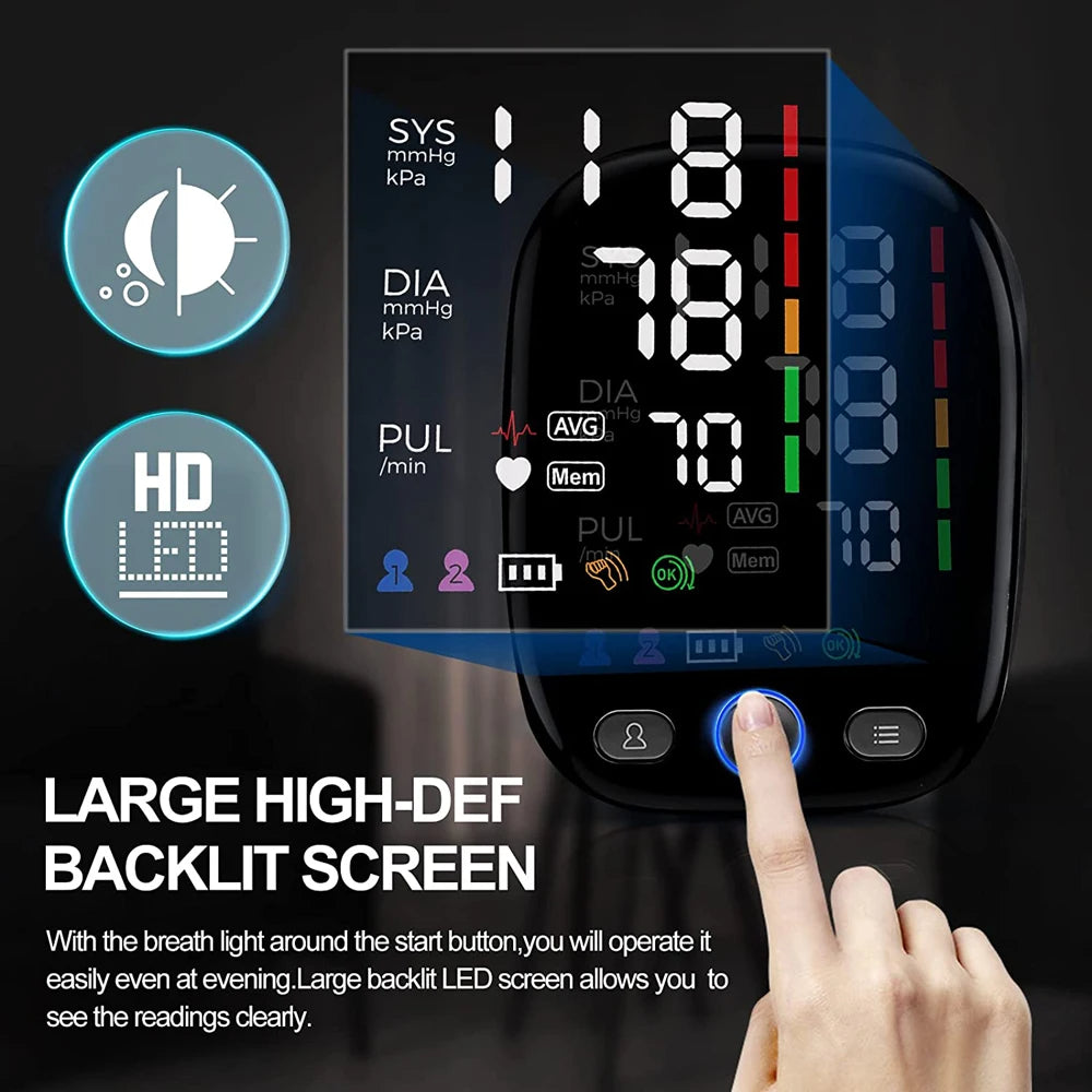 Digital Blood Pressure Monitor Upper Arm Automatic BP Cuff Machine