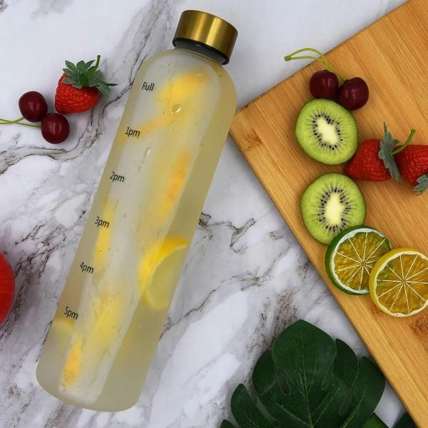 1l Motivational Water Bottle 32oz Reusable Plastic Drinking Bottle With Time Marker Leak-proof Fashion Style Bottle For Travel