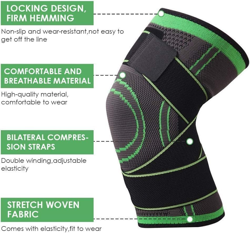 Knee Support Band For Pressure Weaving With 3D Weave Protection Against Injury Pressure Adjustable Knee Support For Men And Women (1 Pc)