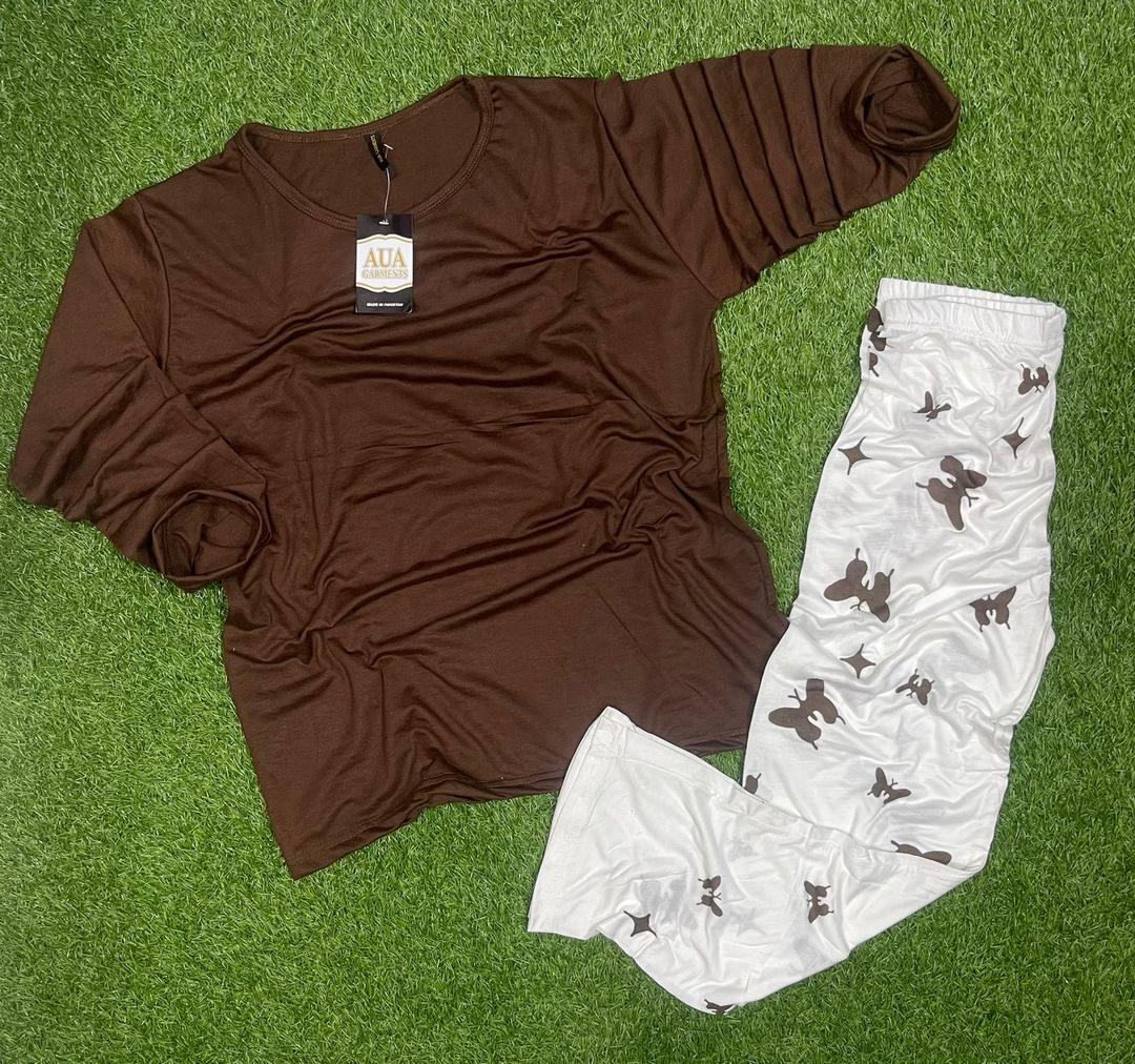 2 Pcs Women's Stitched Plain Sleep Trouser