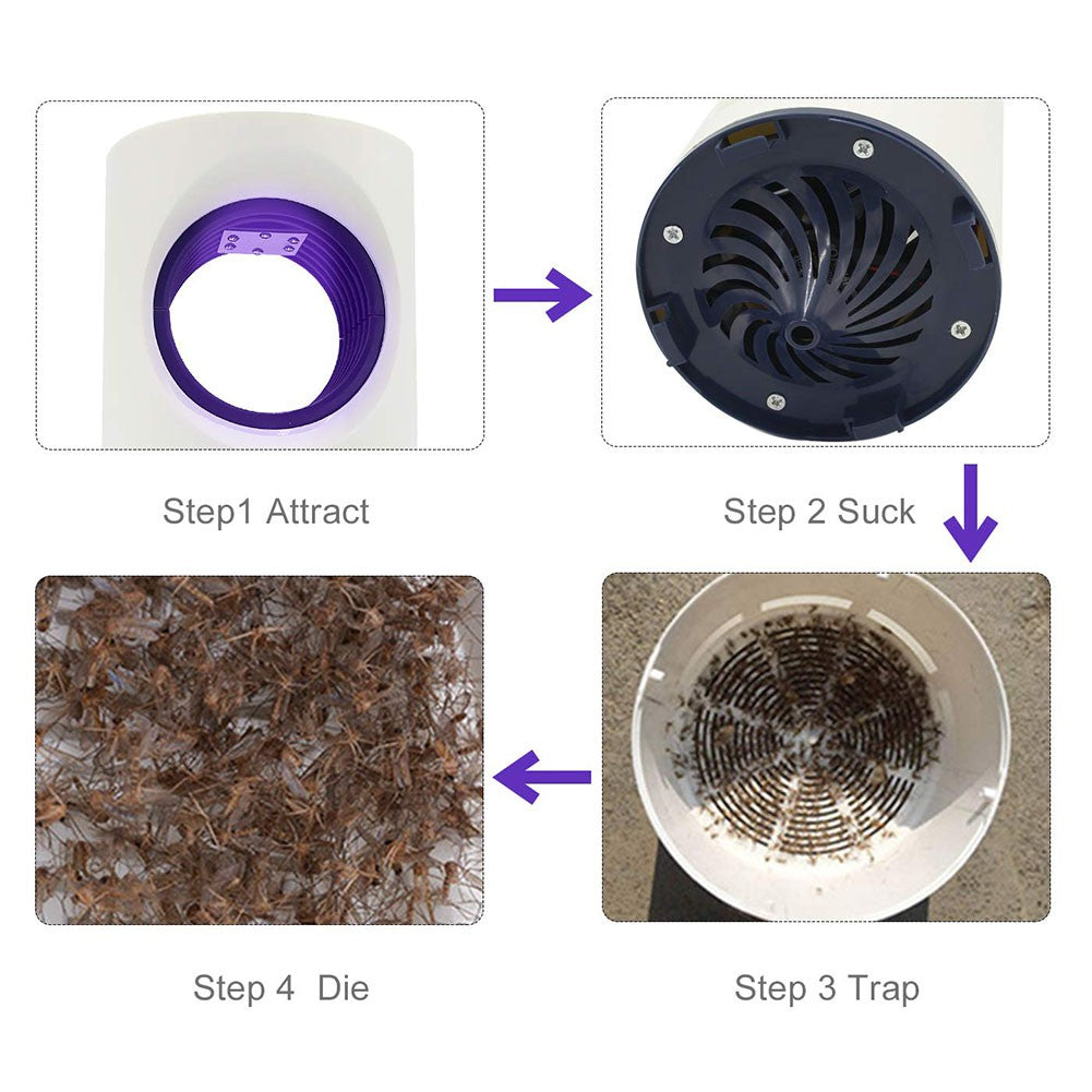 Electric Mosquito Trap Blue Light Mosquito Killer Lamp with USB Power Suction Fan