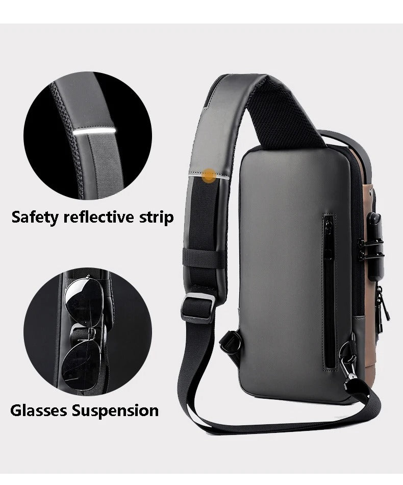 Chest Bag Multi function Cross-body Sport Running Travel Sling Pack Anti-theft For Men