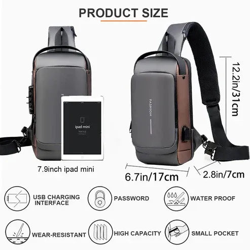Chest Bag Multi function Cross-body Sport Running Travel Sling Pack Anti-theft For Men