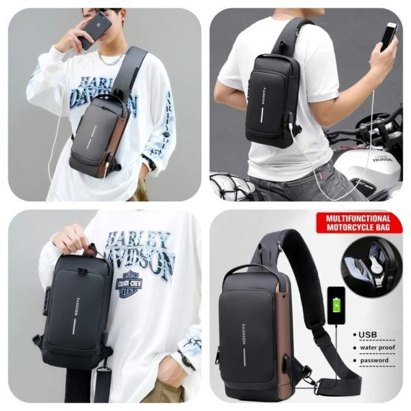 Chest Bag Multi function Cross-body Sport Running Travel Sling Pack Anti-theft For Men