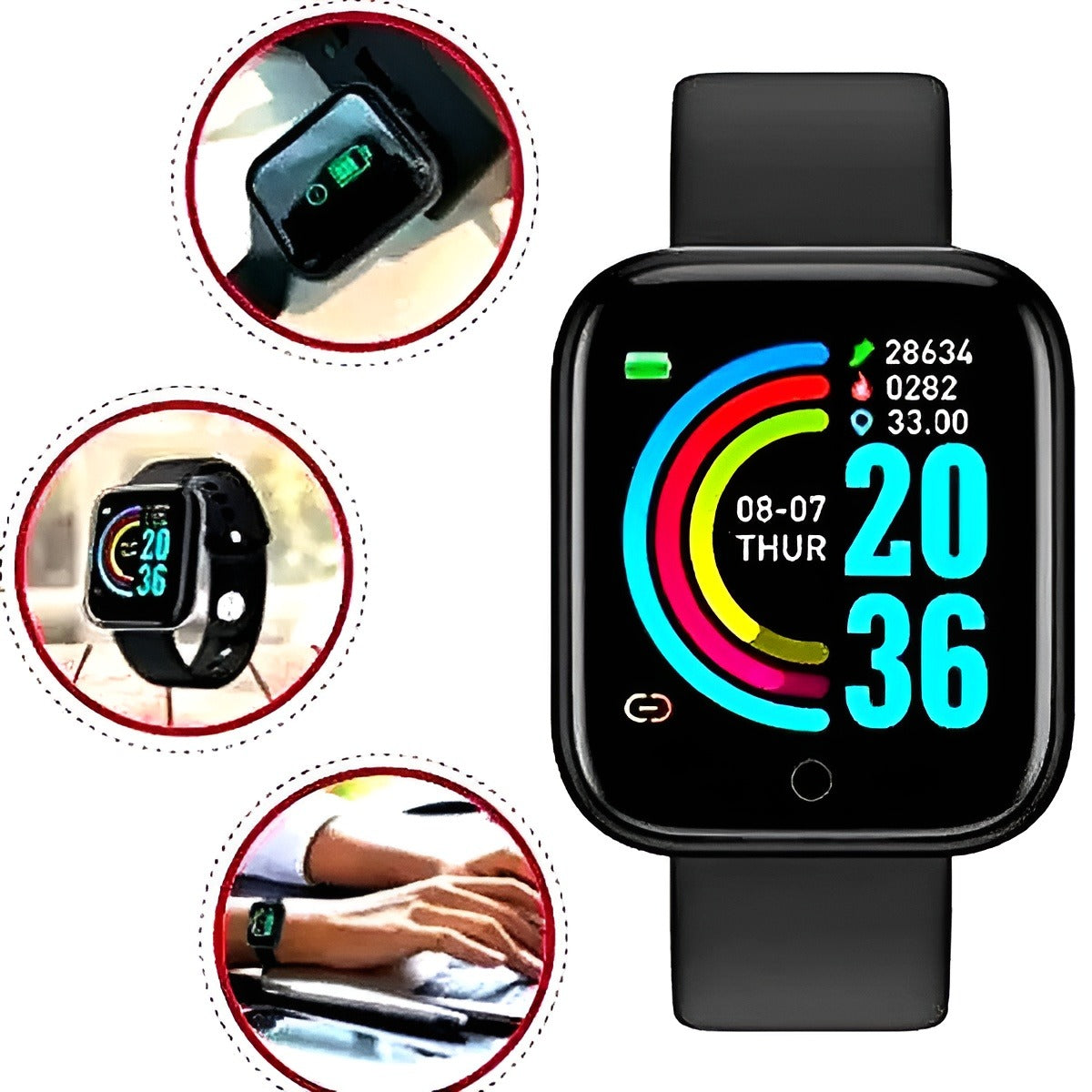 Lh 726 – Smart Bluetooth Touch Screen Watch For Men & Women – Metal Body