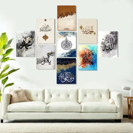 Home Decoration Item 9 Pcs Wall Decor Photo On Wall Canvas Art Decor For Home Easy Set Up With Bothside Tape